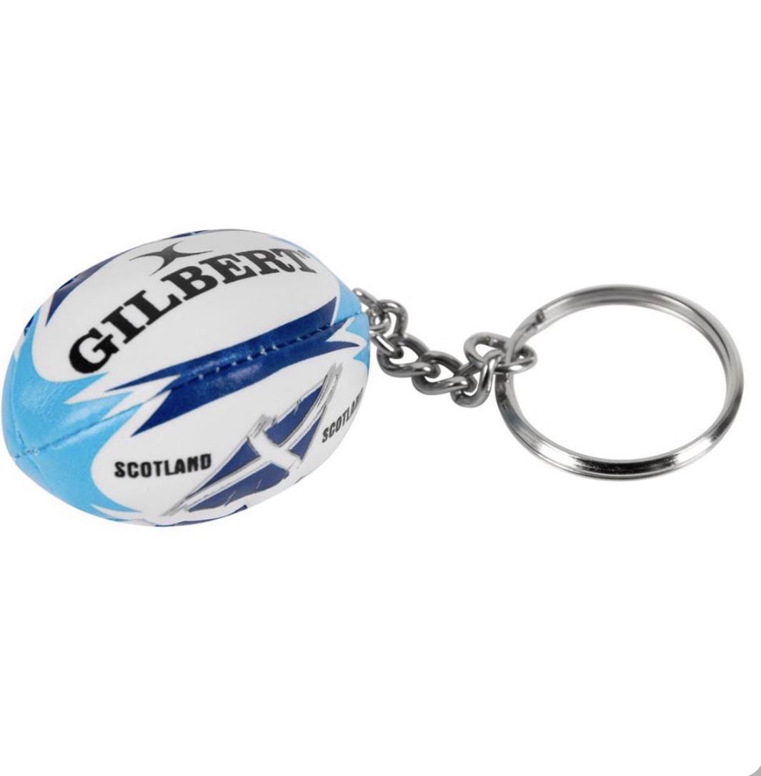 Official Gilbert Scotland Mini Rugby Ball Keyring ‘Flower Of Scotland’ NEW