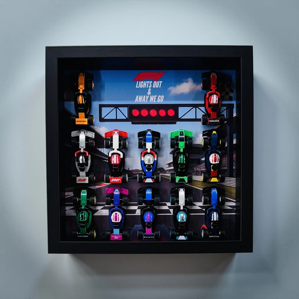 Display frame for Lego ® F1 Formula One Minifigures Series Race Cars 71049 27cm