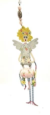 Ornament & Wind Chime Stocking Stuffer- Unique HandPainted Metal Fun Fairy 14” 
