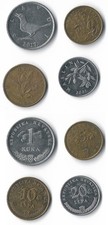 CROACIA, lote de 4 monedas diferentes