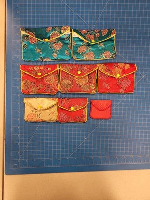 8 Floral Coin Purses Set Small Change Holder Wallet Lot Bulk Floral Print