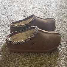 UGG Tasman kids Brown Suede Slip-On Slippers ...