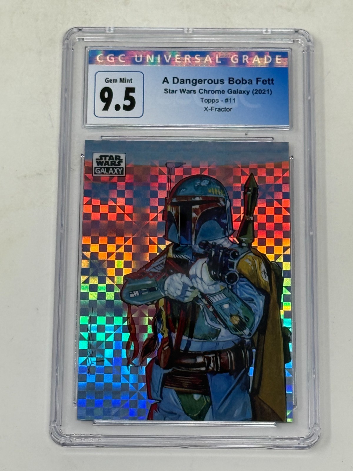 X-Fractor #2 of 10 2021 Topps Star Wars Chrome Galaxy 11 A Dangerous Boba Fett