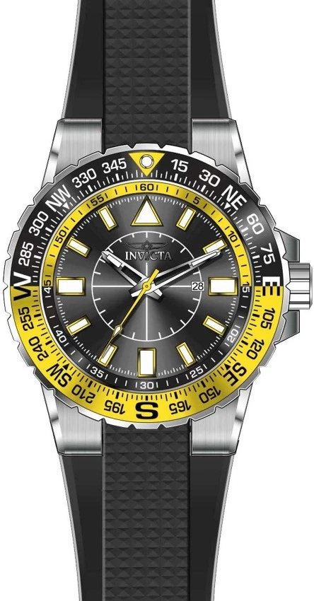 Invicta Men's 19267 Aviator Exclusive Quartz 52mm Black Dial Silicone Watch - Image 2 of 4