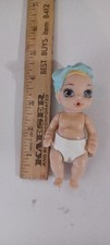 Baby Doll Girl Light Complexion Blonde Straight Hair Blue Eyes 6 in Plastic