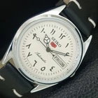AUTOMATIC VINTAGE REFURBISHED SEIKO 5 JAPAN 6309A MENS WHITE WATCH a441256-1
