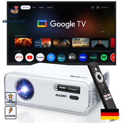 Aurzen Eazze D1G Beamer mit offiziellem Google TV, Smart Beamer 4K unterstützt