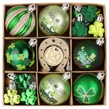 Valery Madelyn St Patricks Day Decorations Shamrock Tree Ornament Set, 50ct