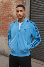 VTG 80s adidas ATP Keyrolan Track Jacket USA Made Light Blue 3 Stripe Trefoil