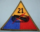 WW2 ERA 21st ARMORED DIVISION PATCH US MILITARY BADGE UNITED STATES WORLD WAR II