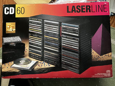 Laserline CD60 Storage Rack Wall Mount Black Plastic 60 CD Holder W/ Org Box