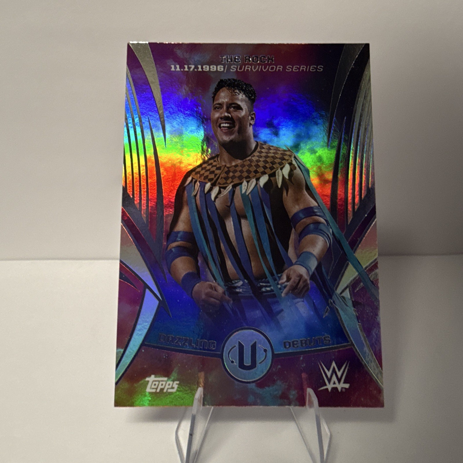 Topps 2025 Topps Universe WWE The Rock Dazzling Debuts Insert #DDE-9