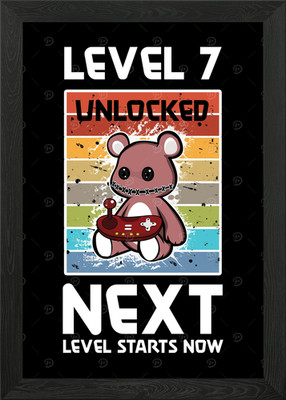 Level 7 Unlocked Framed Wall Art Poster Canvas Print Picture
