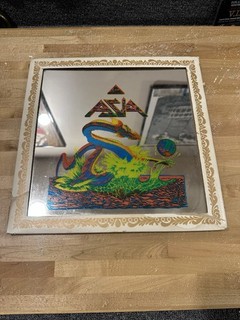 Vintage ASIA 12" × 12" Carnival Glass Mirror