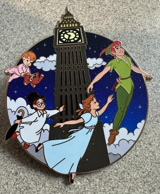 PIN PETER PAN WENDY JOHN MICHAEL DARLING BIG BEN CLOCK 3'' JUMBO FANTASY NEW