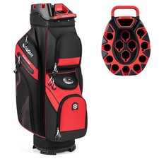 Golf Cart Bag, Molded Lock Top Golf Bag w/14-Way Full Length Dividers 11 Pockets