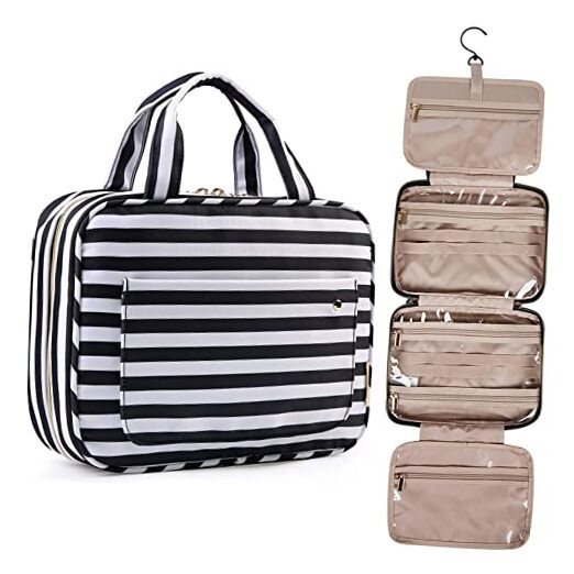 Waterproof Hanging Toiletry Bag Large Travel Organizer Black Makeup Case-image