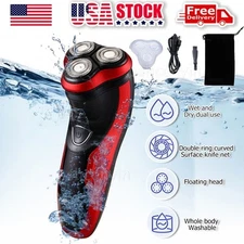 Men's Razor Rotary Waterproof Electric Shaver Pop-Up Trimmer Wet Dry Cordless