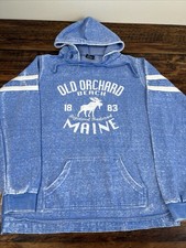 Old Orchard Beach Maine 1883 Hoodie Sweatshirt Blue Size XL Pullover