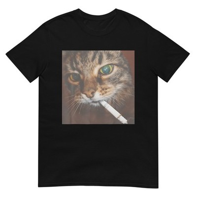 Funny Smoking Cat, Cigarette Kitty Gen Z Meme, Cat Lover T-Shirt