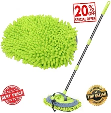 Microfiber Car Wash Brush Mop Kit Mitt Sponge with Long Handle Cleaning Wkpgcxkd