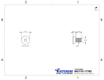 Socket Cap Screws, Stainless Steel 18-8, #2-56 x 3/16, Full