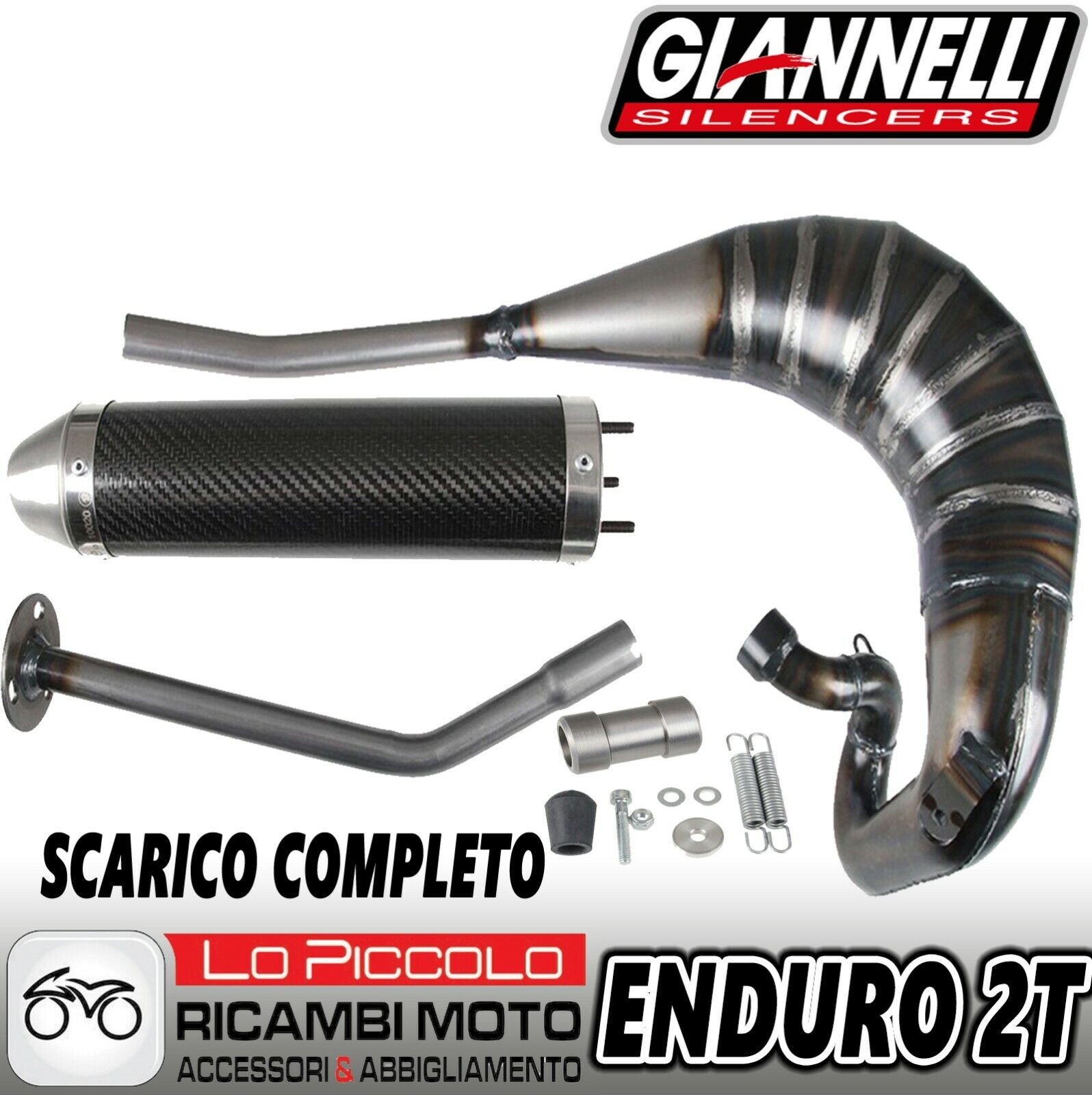 Silencer Exhaust Complete Carbon GIANNELLI Fantic Enduro 50 Perf