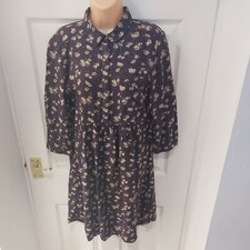 FAT FACE Purple Burgundy Floral Dress  Cotton Blend 12 
