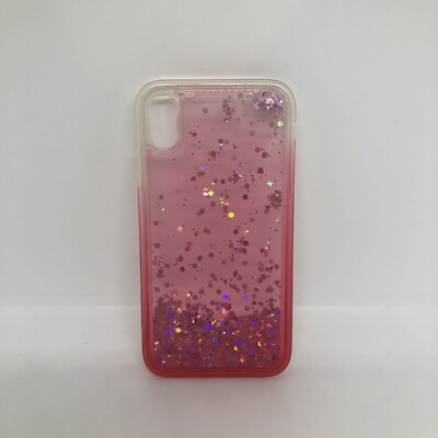 Claire’s Pink Ombré Waterfall Glitter IPhone XR Flexible Phone Case