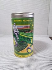 John Deere Green Genuine Motor Oil Bank Metal Tractor Advertising Collectible