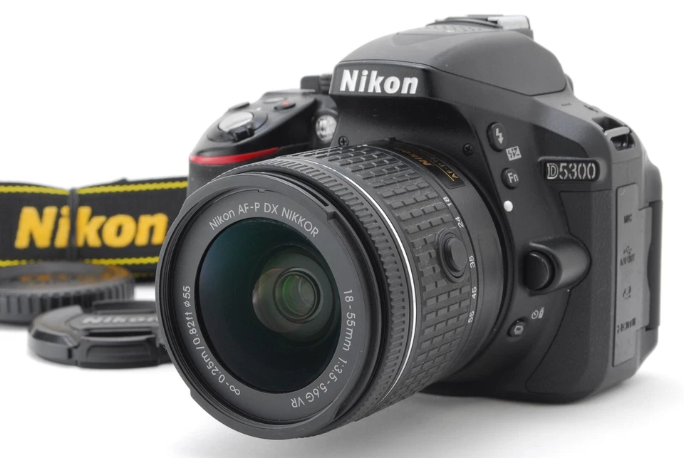 [COMO NUEVA] Cámara Nikon D5300 (obturador: 7060) DSLR con lente 18-55 mm f/3,5-5,6 Japón Foto 2 de 4