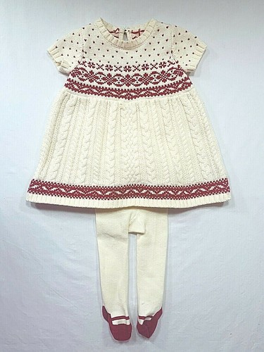 Cable Knit Sweater Dress w/Knit Tights 