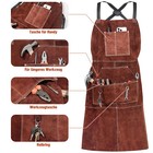 Schweißerschürze Spaltleder Braun Schmiedeschürze Schutzschürze mit 6 Taschen