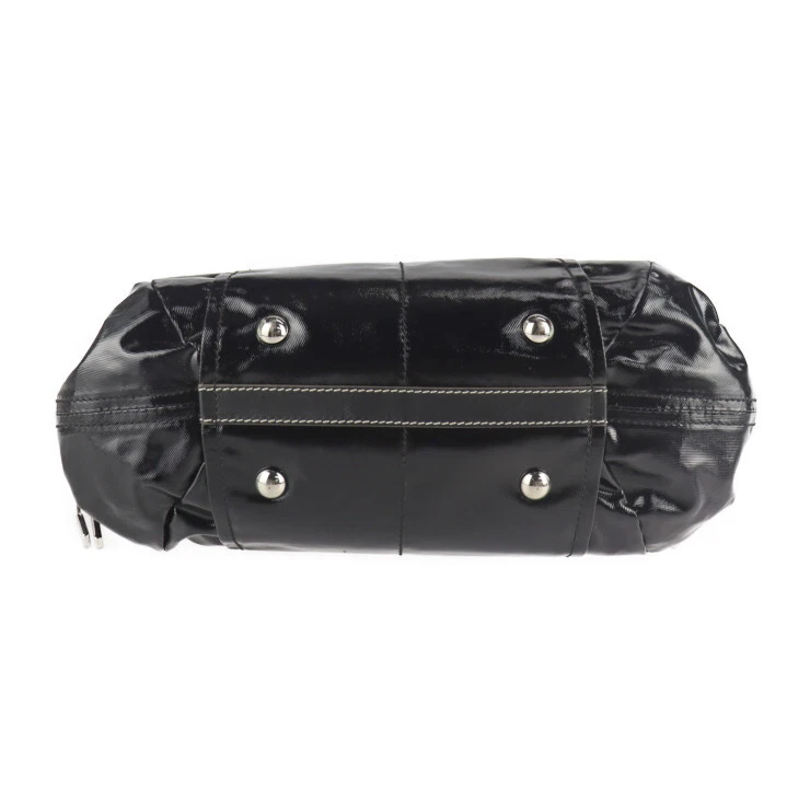 TOD'S G-Line Handbag PVC Coated Canvas Leather Black Tote Bag Shoulder Bag - Image 4 of 4