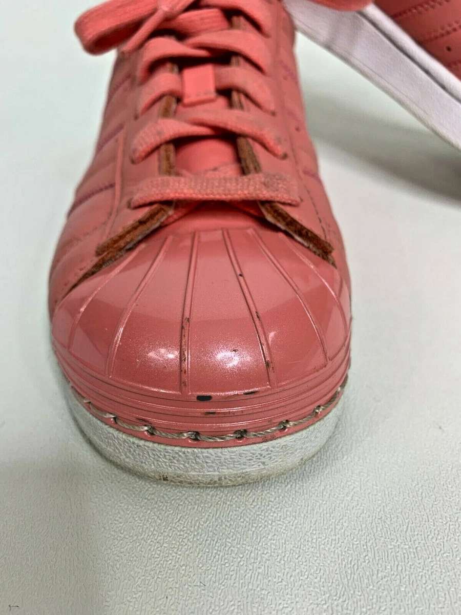 Adidas superstar clearance pink metal toe