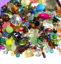 80grams Multicolour Multi Design 5mm to 25mm Glass Beads for Jewellery