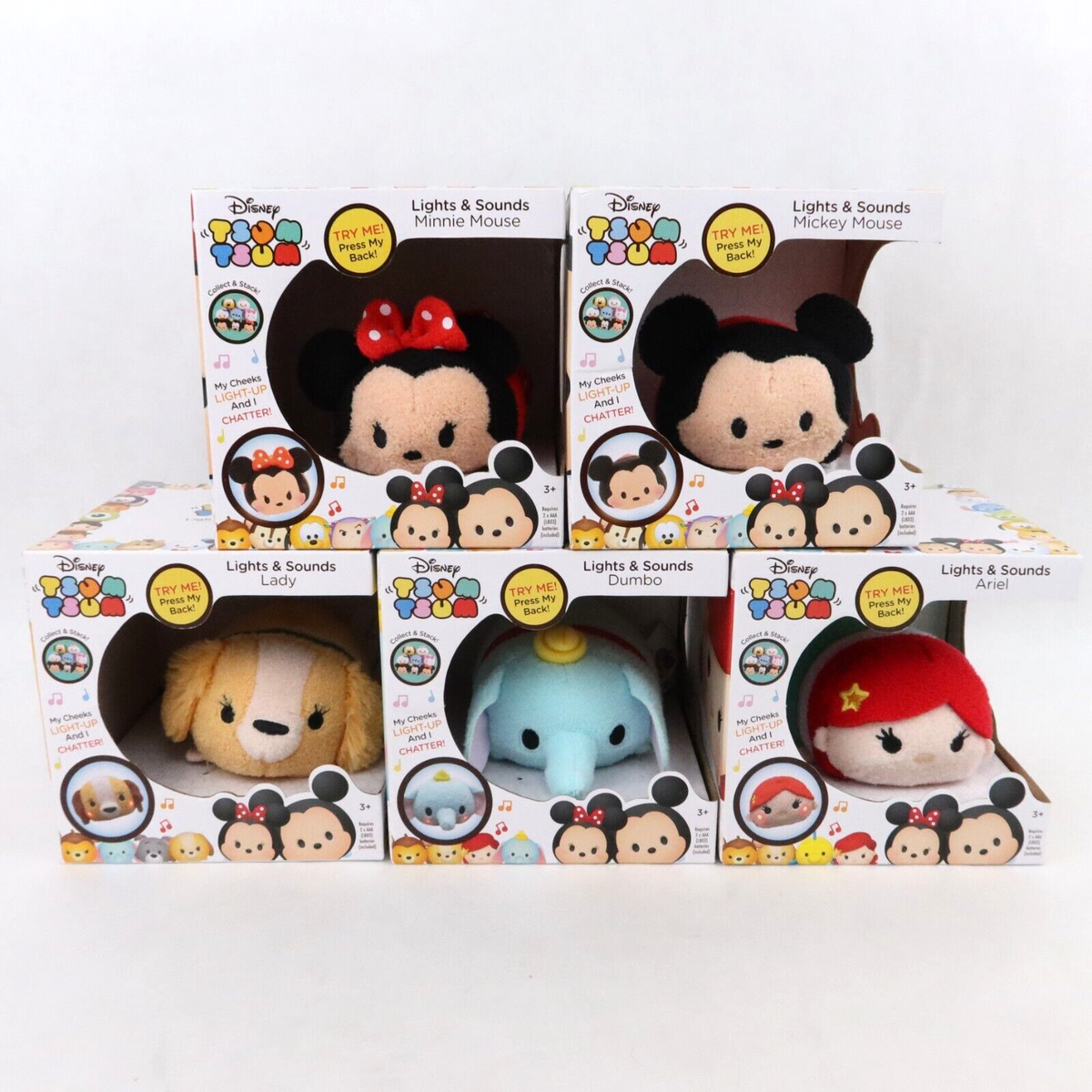 Disney Tsum Tsum Mickey Minnie Mouse Dumbo Ariel Lady Lights
