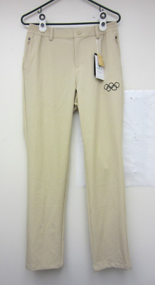 Rare New Olympics Anta Trousers Pants Men's Beige Size S (29x30.5)