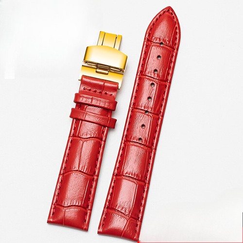 Double Sided Cowhide Butterfly Buckle Genuine Leather Watch Band Strap 12mm-24mm - Picture 28 of 41
