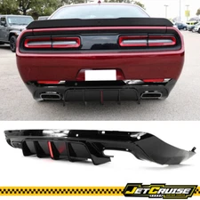 Fits 15-23 Dodge Challenger IKON V5 Rear Bumper Diffuser w/ Light Gloss Black PP