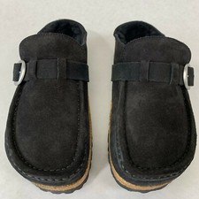 New w/o Box Birkenstock Buckley Shearling Black Suede Leather Narrow Select Size