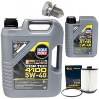MotoröL Set 5W-40 6 Liter + ÖLfilter SH 4091 L + Schraube FüR Skoda Superb VW CC