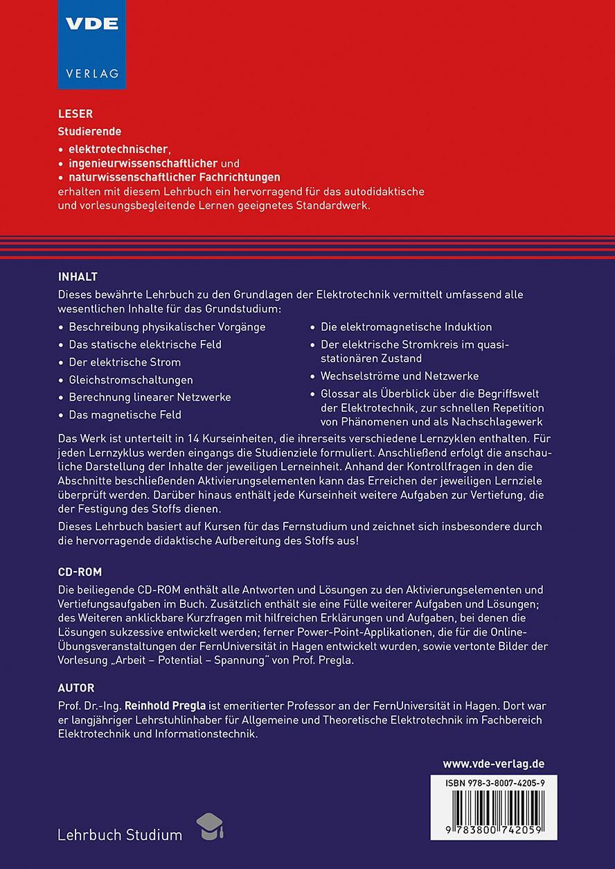 Thumbnail - Grundlagen Der Elektrotechnik, Reinhold Pregla