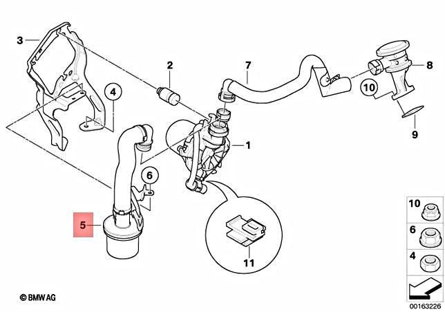 Genuine BMW E82 E88 E90 E90N E92 E92N Emission Suction Hose OEM 
