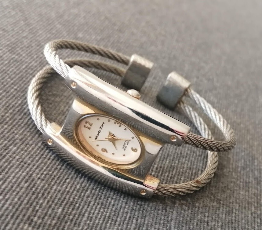 Montre Femme Alberto Fioro - Boîtier Métal Et Brillants - Bracelet Métal - Quartz - Occasion Très Bon État