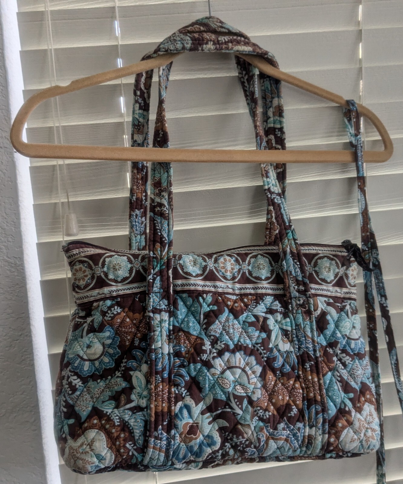 Vera Bradley Java Blue Zippered Tote Handbag 13.5… - image 5