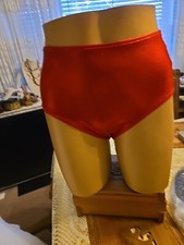 Vintage Panty Size Small Stretchable Hot Red Color Shimmery Second Skin