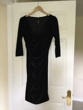 Deadly Dames Velvet Dress Black Stretch Hourglass Rockabilly Pin up Gothic Party