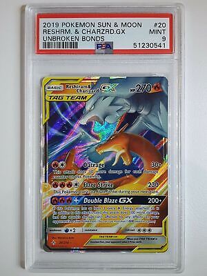 Reshiram & Charizard GX - 20/214 - PSA 9 MINT - Ultra Rare