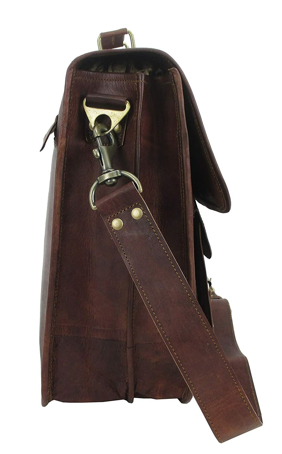 18" Men's Best Quality Hide Leather Laptop Messenger Shoulder Briefcase Handbags